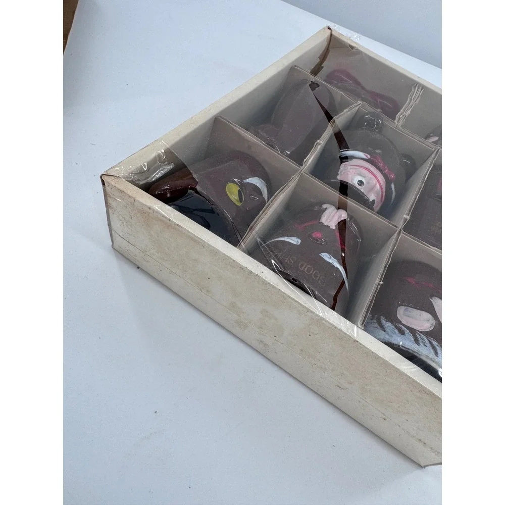 Apex Quality Japan Vintage Bar Jigger Set Brown Ceramic Novelty 8pc Box New‎
